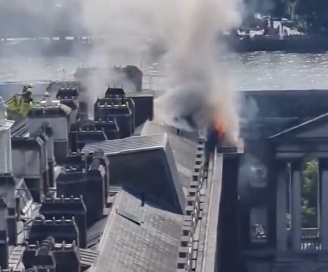 Around 100 firefighters tackle blaze at historic London art center