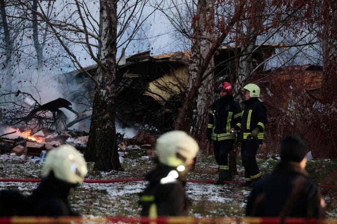 DHL cargo plane crashes into a house in Lithuania, killing at least 1