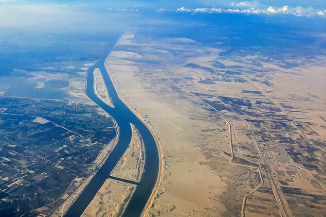 Egypt tests new extension of the Suez Canal