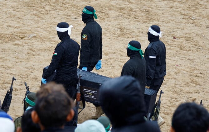 UN denounces Hamas’s ‘abhorrent’ display of hostages’ coffins