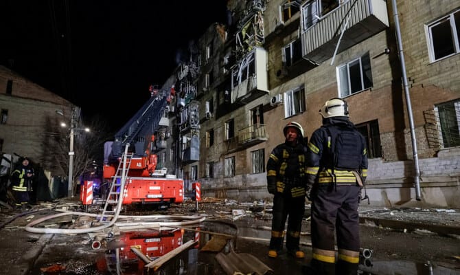 Drone hits apartment building in Ukraine’s Kharkiv, injures seven, mayor says