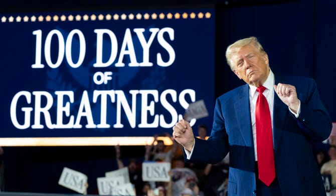 Trump celebrates 100 days in office with campaign-style rally