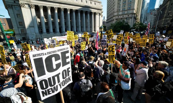 Protests over immigration raids pop up across the US with more planned