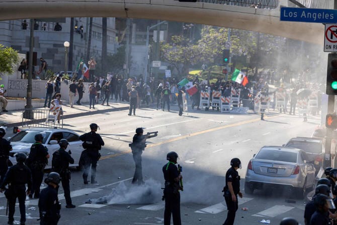 Protests intensify in Los Angeles after Trump deploys hundreds of National Guard troops