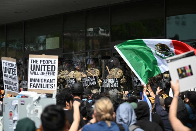US deploys Marines to Los Angeles as police break up fourth day of protests