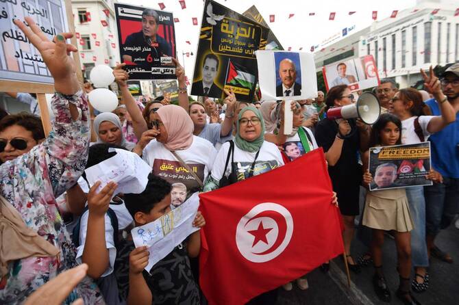 Tunisians protest aginst President Saied, call country an ‘open-air prison’