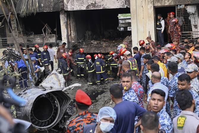 Death toll rises to 27 in Bangladesh air force jet crash, official says