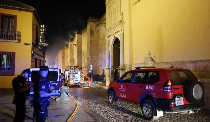 Fire contained, historic mosque-cathedral in southern Spain ‘saved’