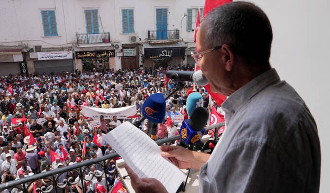 Thousands demand union rights and civic freedoms in large Tunisia protest