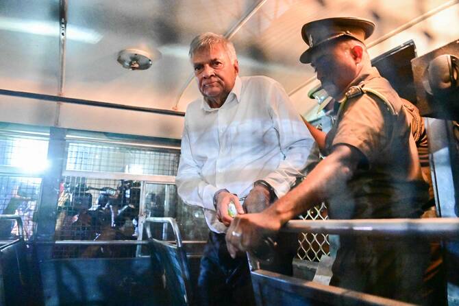 Sri Lanka ex-President Wickremesinghe hospitalized after arrest, media says