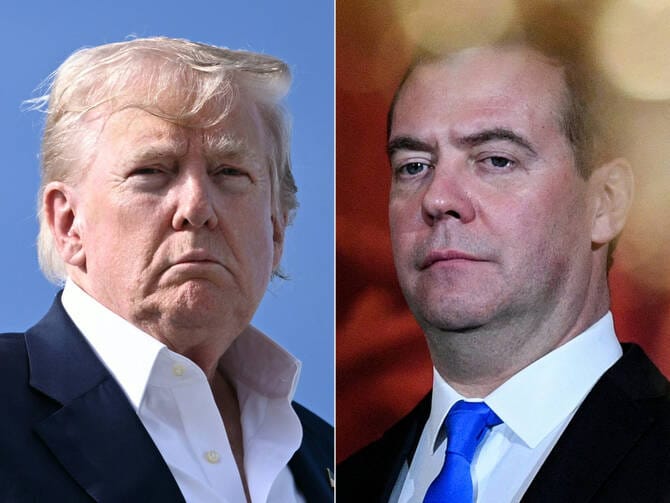 Trump orders nuclear submarines moved after Russian ‘provocative statements’