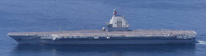 China’s newest aircraft carrier, the Fujian, sails through Taiwan Strait