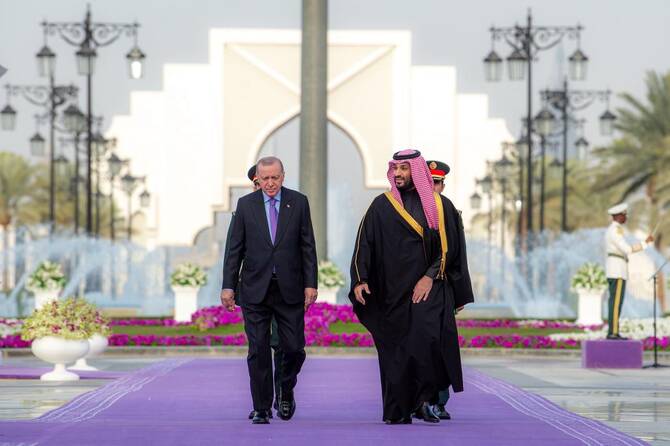 Saudi crown prince receives Turkish president in Riyadh